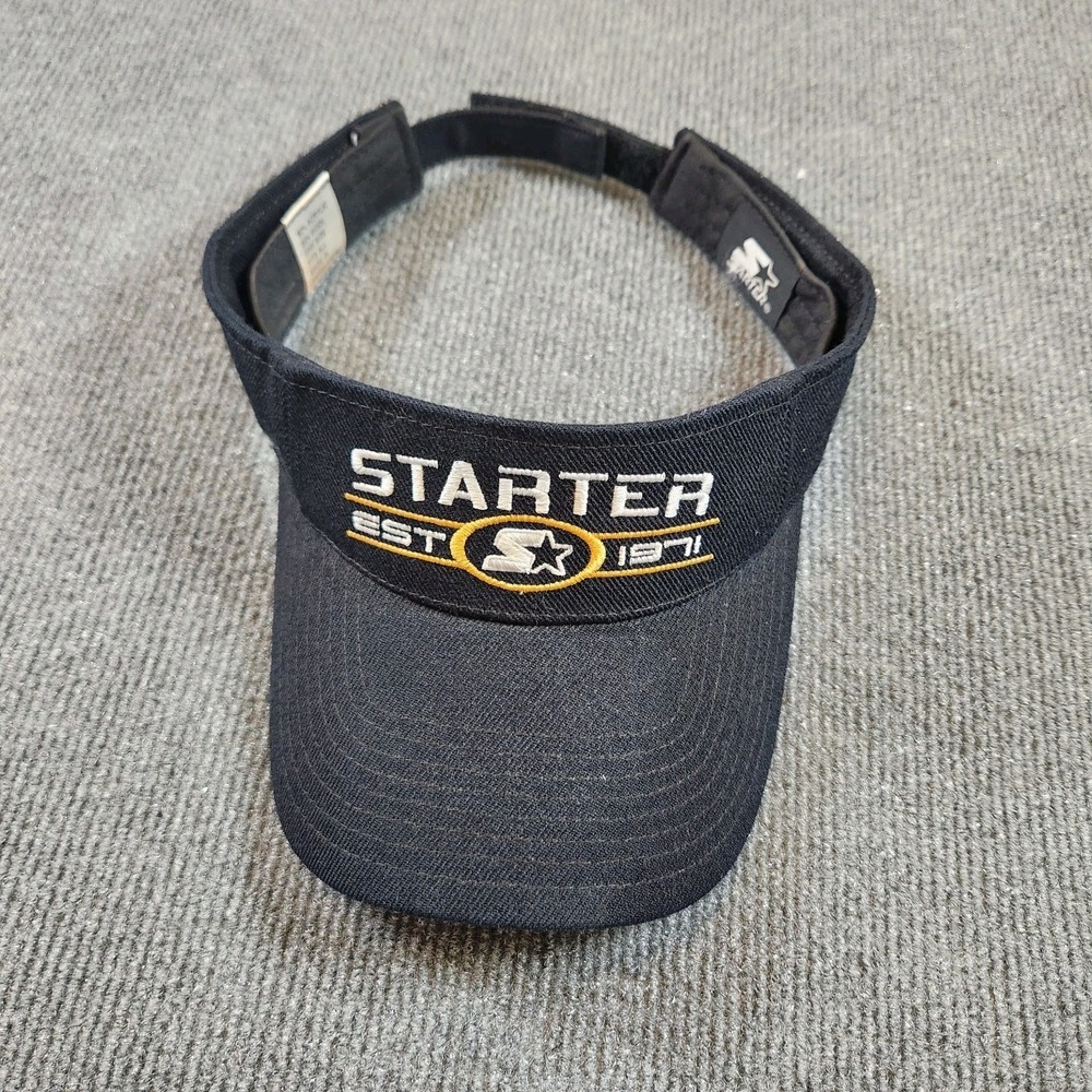 Vintage Starter Visor One‎ Size Adjustable Wool Blend Y2K Black Yellow